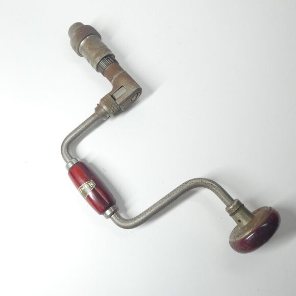 Craftsman Professional Hand Drill Bit Brace Wood Handle Vintage Tool - Picture 2 of 9